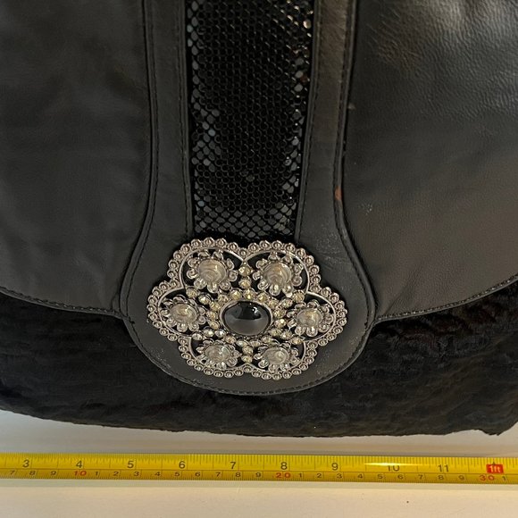 Whiting Davis Black Sequin Handbag Purse - Picture 3 of 8